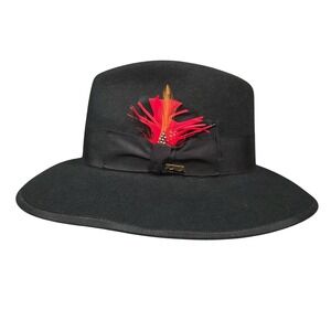 Scala Classico New Yorker Zoot‎ Black 100% Wool Hat Adult Medium Mens